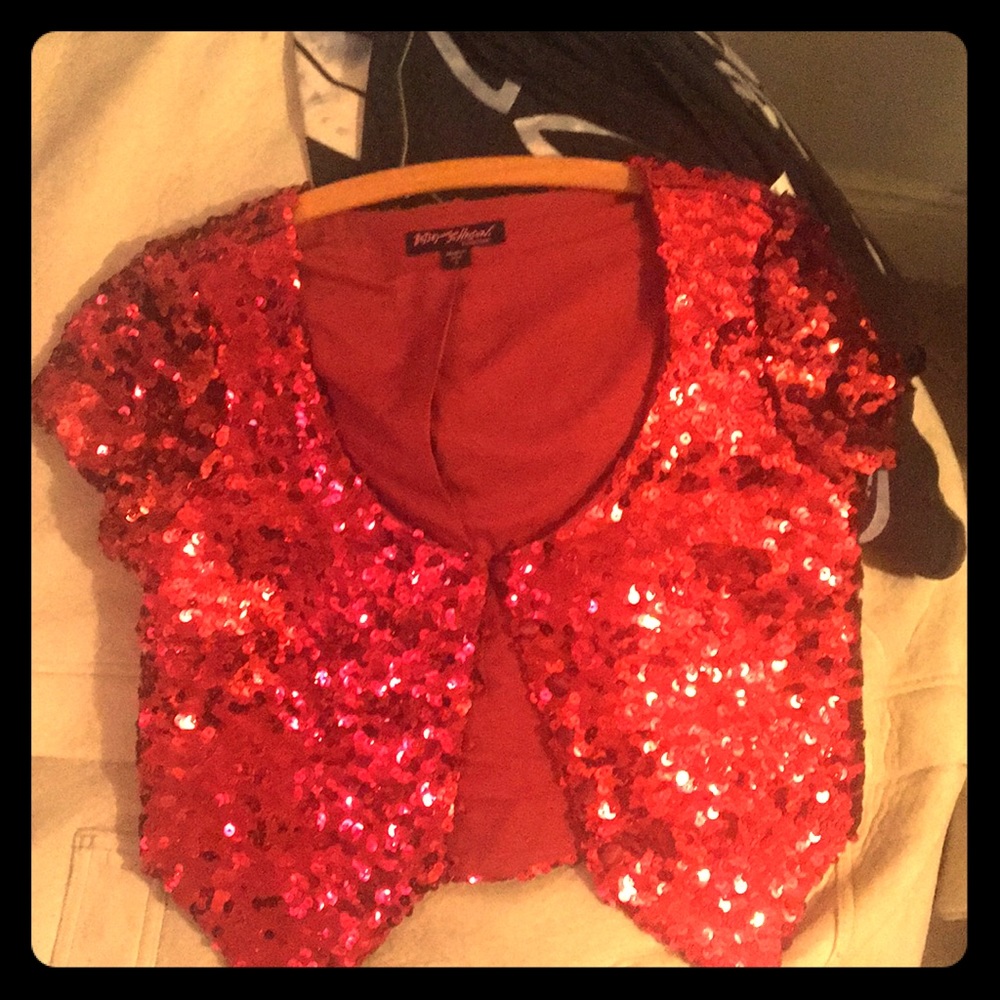 Betsey Johnson Red Sequin Bolero